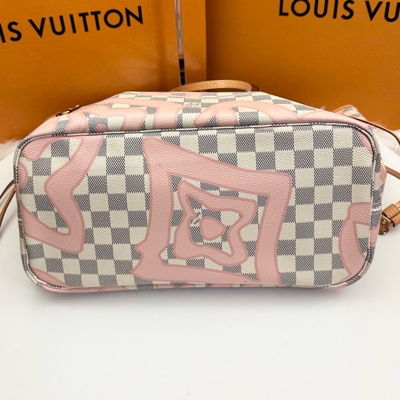 💎✨LIMITED EDITION✨💎 LOUIS VUITTON Neverfull MM Totebag Damier Azur Pink - Picture 6 of 14
